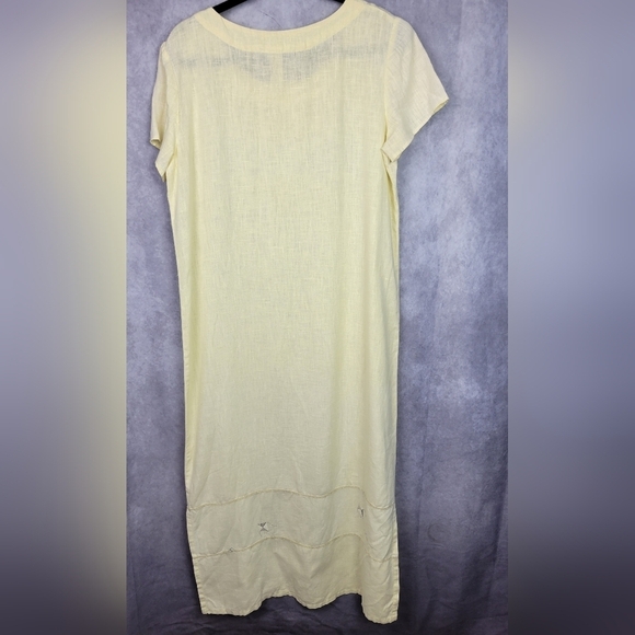 Vintage Sweet Jessie Yellow Linen Blend Maxi Dress Size XL Windmill Kite - Picture 4 of 7